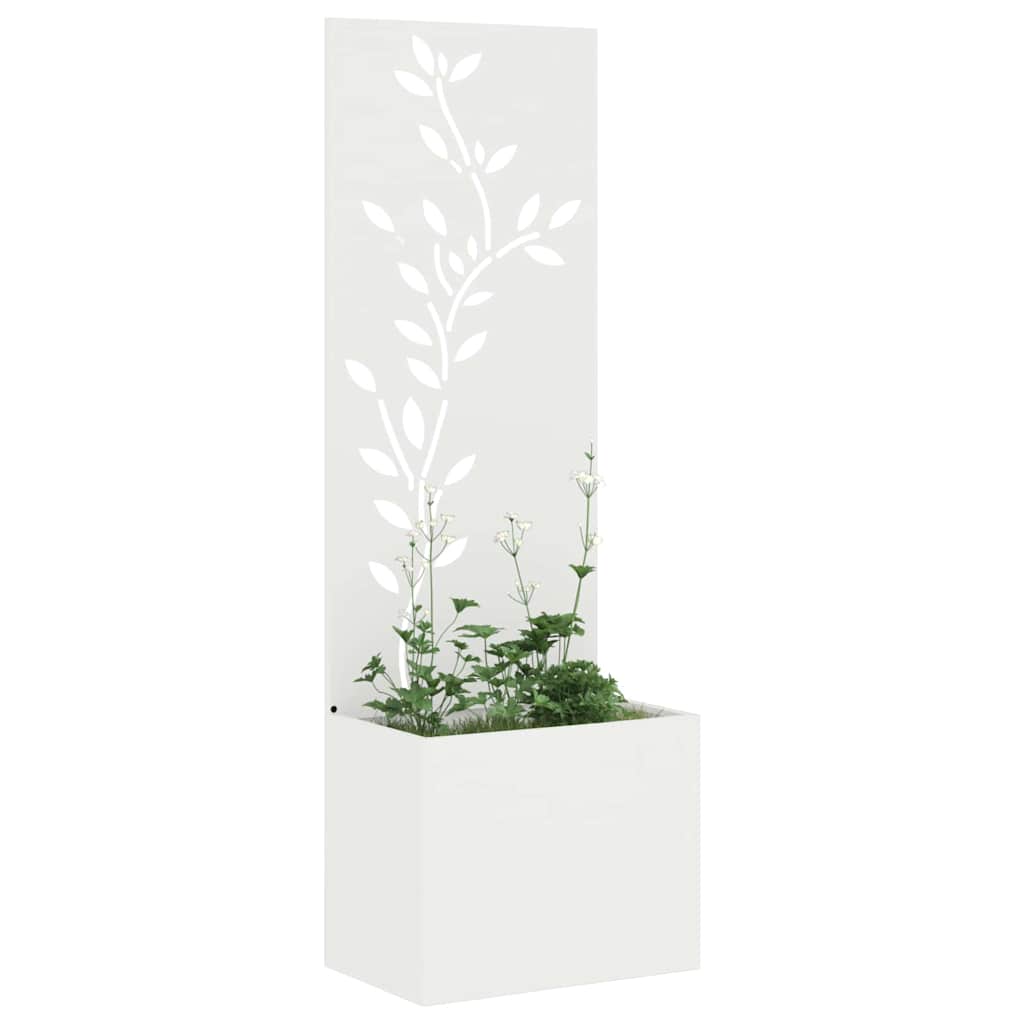 vidaXL Οθόνη Ιδιωτικότητας Κήπου Floral Λευκό 50 x 140 cm