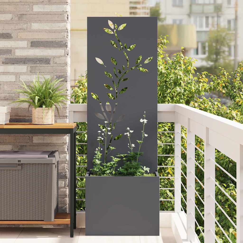 vidaXL Οθόνη Ιδιωτικότητας Κήπου Floral Ανθρακί 50 x 140 cm
