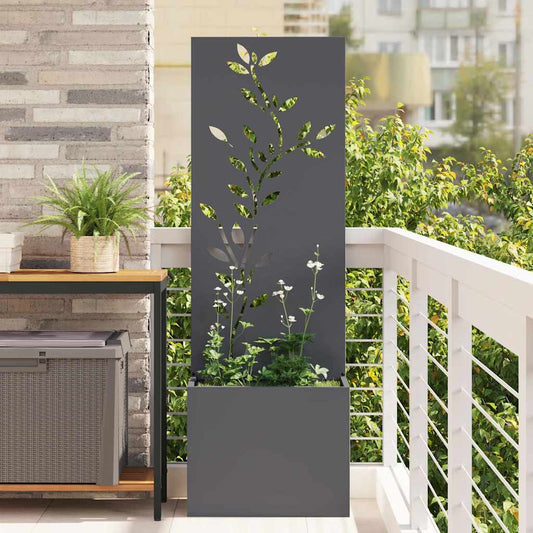 vidaXL Οθόνη Ιδιωτικότητας Κήπου Floral Ανθρακί 50 x 140 cm