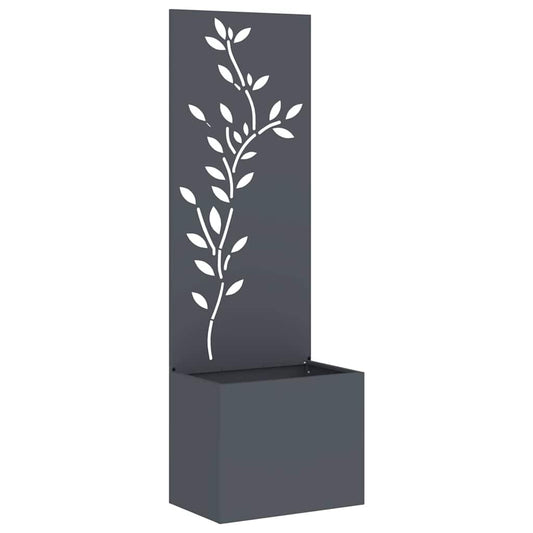 vidaXL Οθόνη Ιδιωτικότητας Κήπου Floral Ανθρακί 50 x 140 cm
