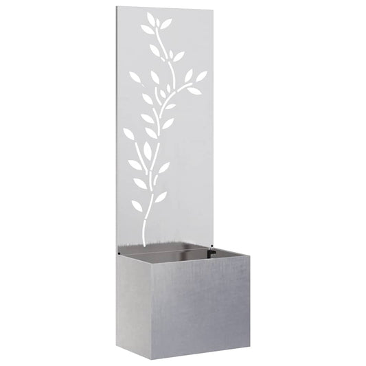 vidaXL Οθόνη Ιδιωτικότητας Κήπου Floral Ασημί 50 x 32 x 150 εκ