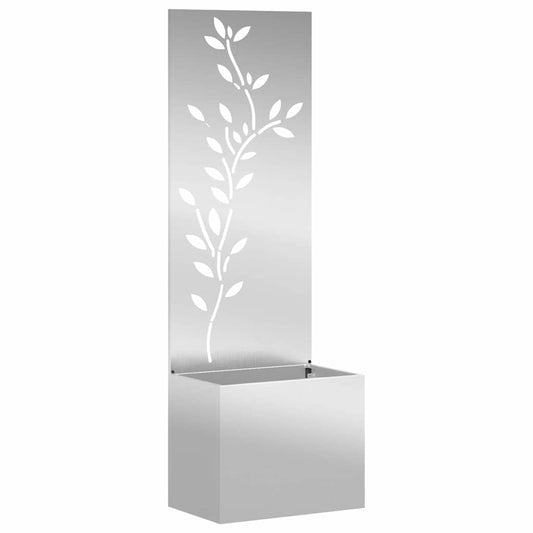 vidaXL Οθόνη Ιδιωτικότητας Κήπου Floral Ασημί 50 x 32 x 150 εκ