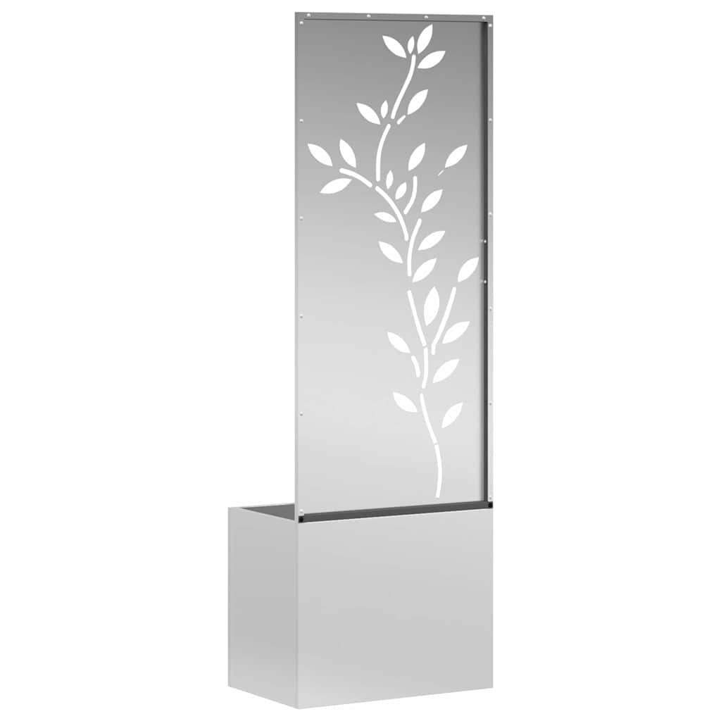 vidaXL Οθόνη Ιδιωτικότητας Κήπου Floral Ασημί 50 x 140 cm