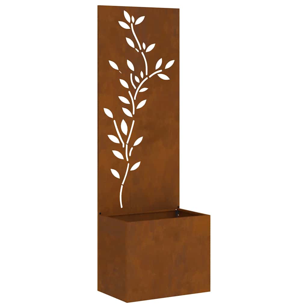 vidaXL Οθόνη Ιδιωτικότητας Κήπου Floral Σκ rusty 50 x 140 cm
