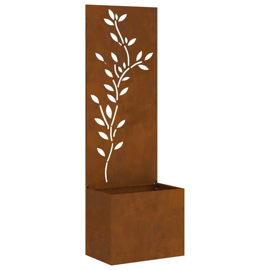 vidaXL Οθόνη Ιδιωτικότητας Κήπου Floral Σκ rusty 50 x 140 cm