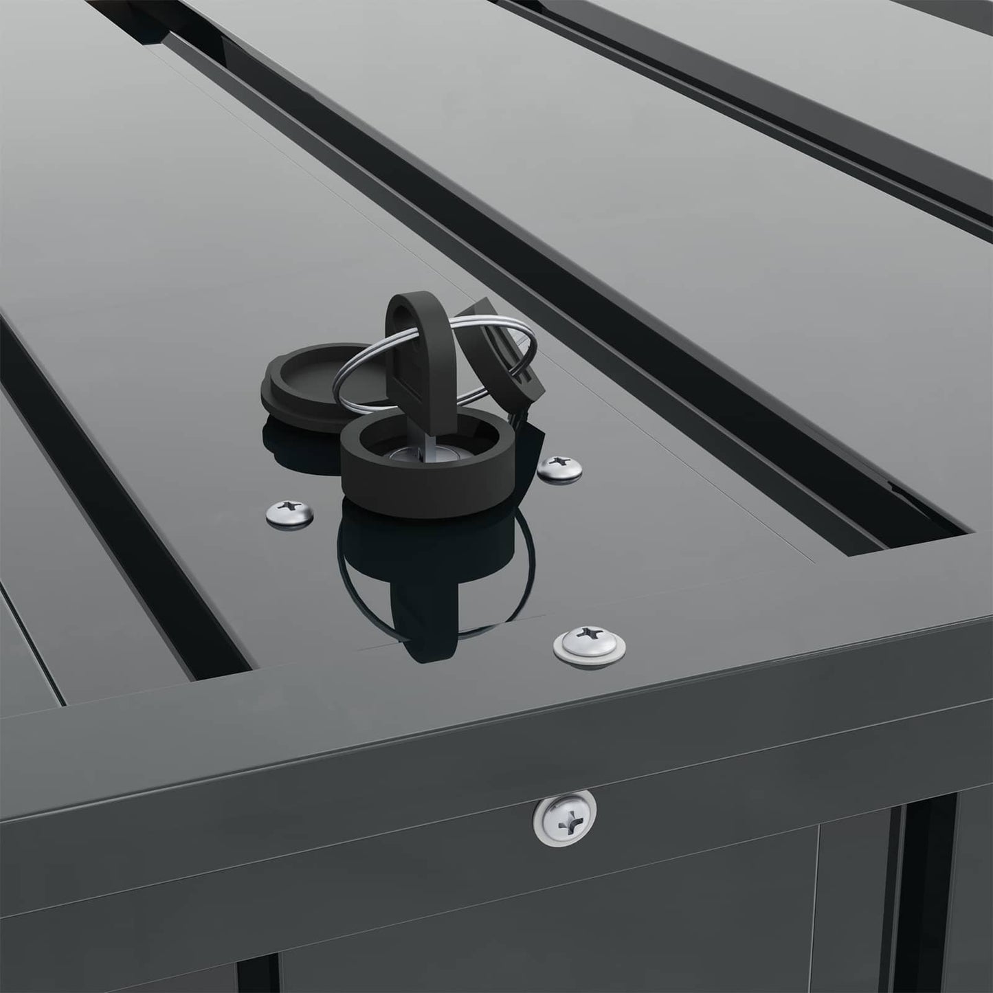 vidaXL Κουτί αποθήκευσης κήπου Μαύρο 101 x 56,5 x 50 εκ Ατσάλι