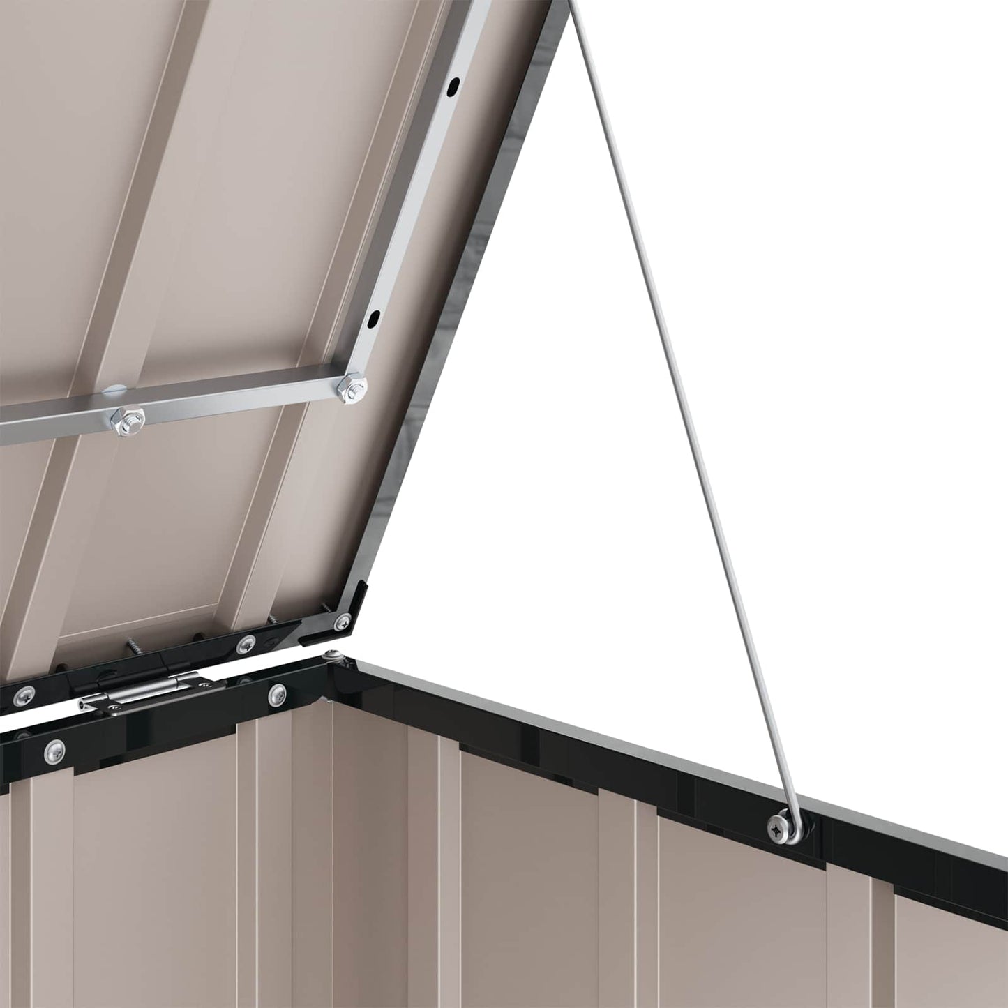 vidaXL Κουτί αποθήκευσης κήπου Μαύρο 101 x 82 x 50 εκ Ατσάλι