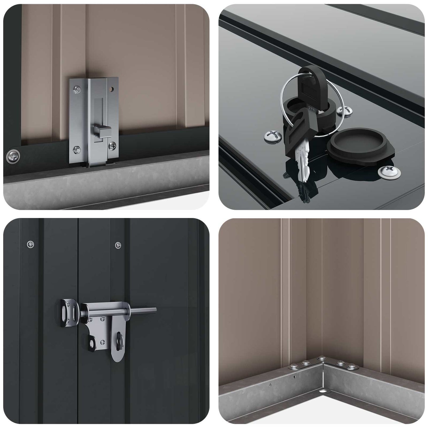 vidaXL Κουτί αποθήκευσης κήπου Μαύρο 151,5 x 82 x 110,5 εκ Ατσάλι