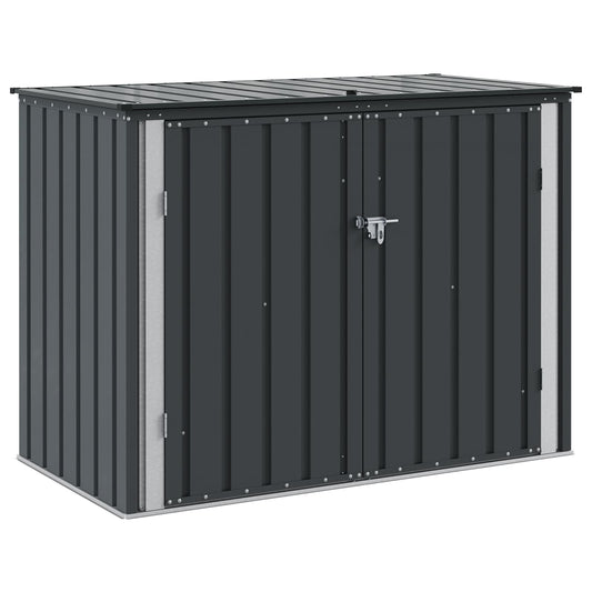 vidaXL Κουτί αποθήκευσης κήπου Μαύρο 151,5 x 82 x 110,5 εκ Ατσάλι