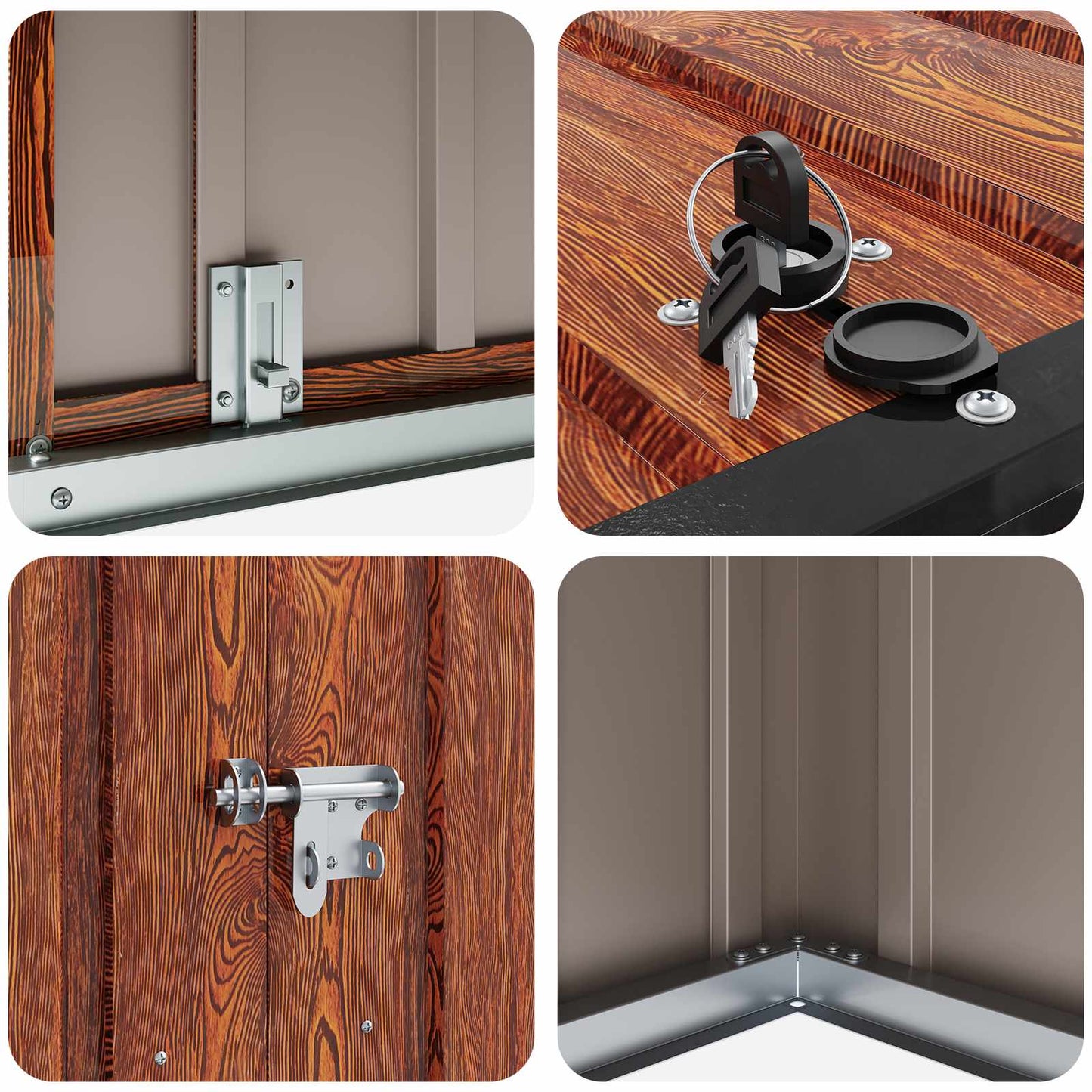 vidaXL Κουτί αποθήκευσης κήπου Καφέ 151,5 x 82 x 110,5 εκ Ατσάλι