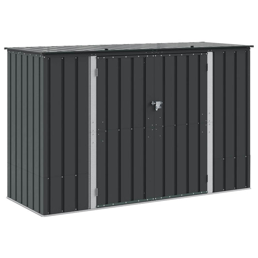 vidaXL Κουτί αποθήκευσης κήπου Μαύρο 214 x 82 x 132 εκ Ατσάλι
