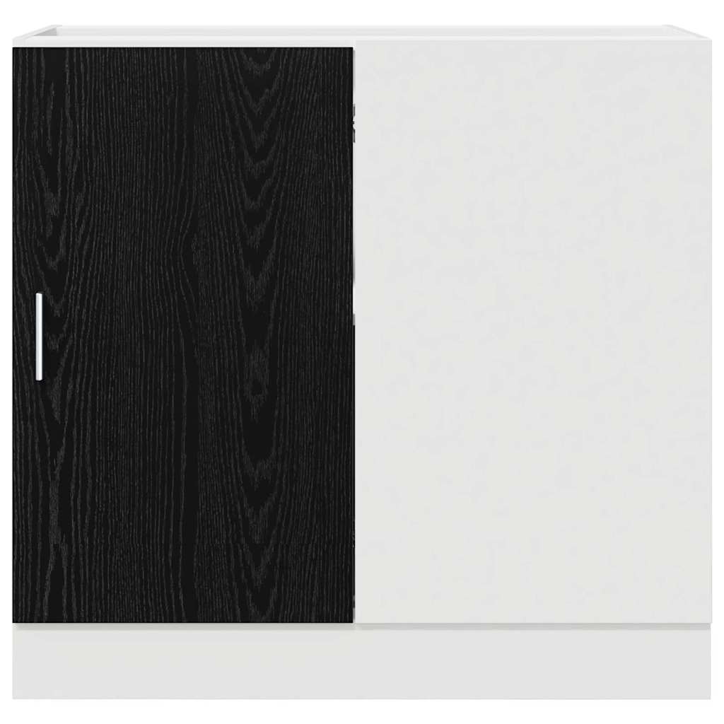 vidaXL Κουζίνα Γωνιακό Βασικό Ντουλάπι με αποθήκευση Riga Μαύρη δρυς
