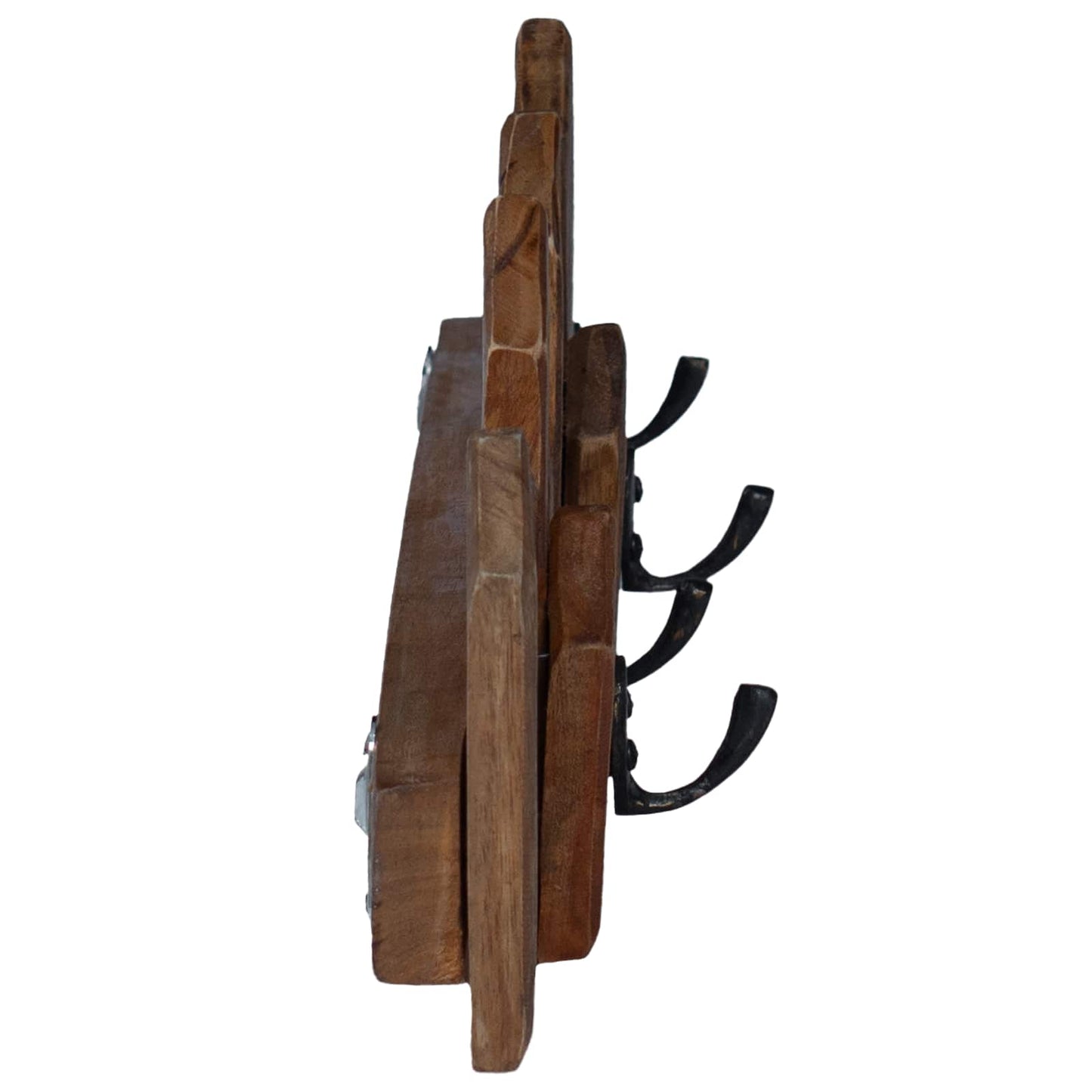 vidaXL Κρεμάστρα Καφέ 48 x 8 x 15 εκ. Στερεό ξύλο Μαόνι