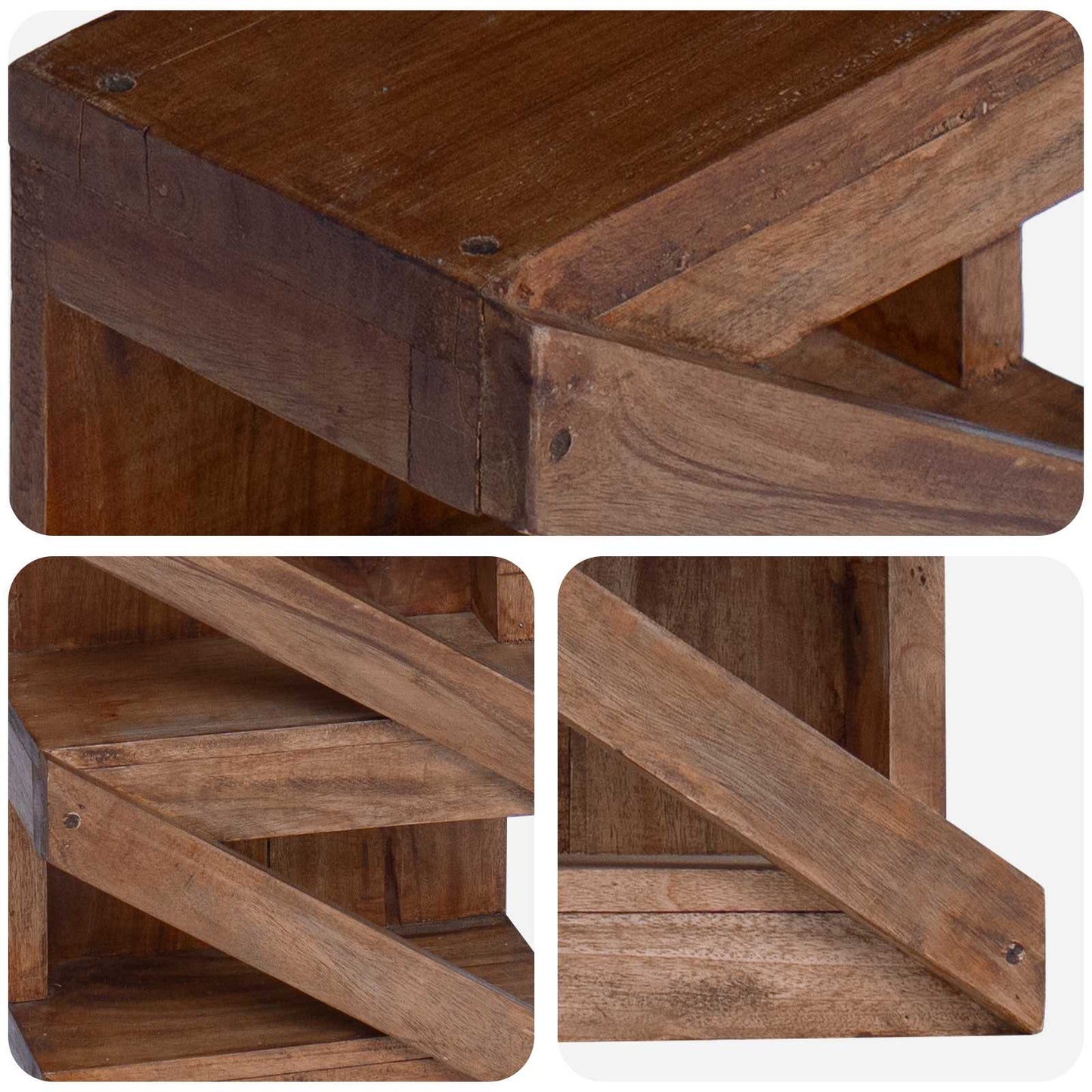 vidaXL Ράφι Κρασιού Φυσικό 24 x 14 x 80 εκ Στερεό ξύλο Μαόνι