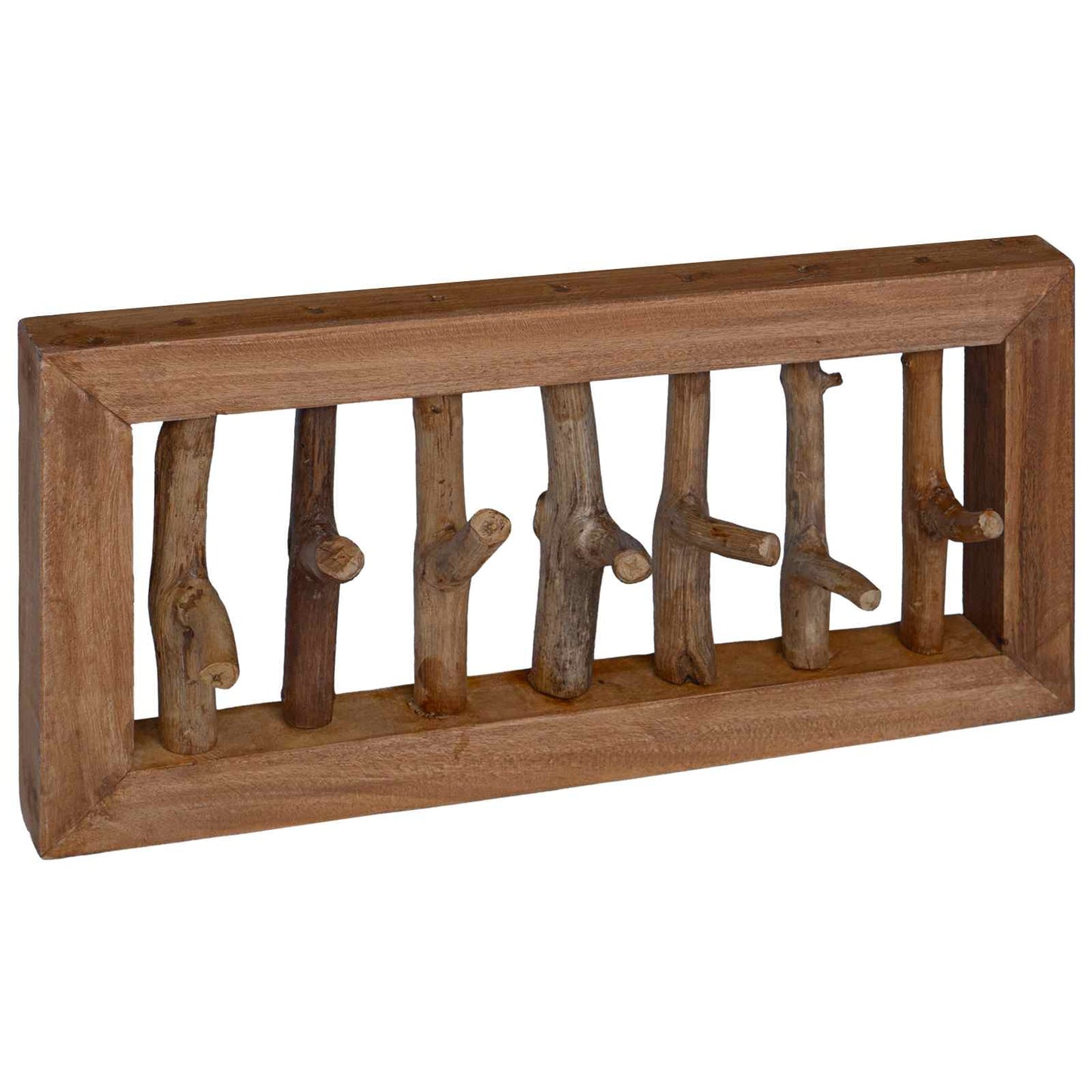 vidaXL Κρεμάστρα Καφέ 50 x 11 x 25 εκ Στερεό ξύλο Μαόνι