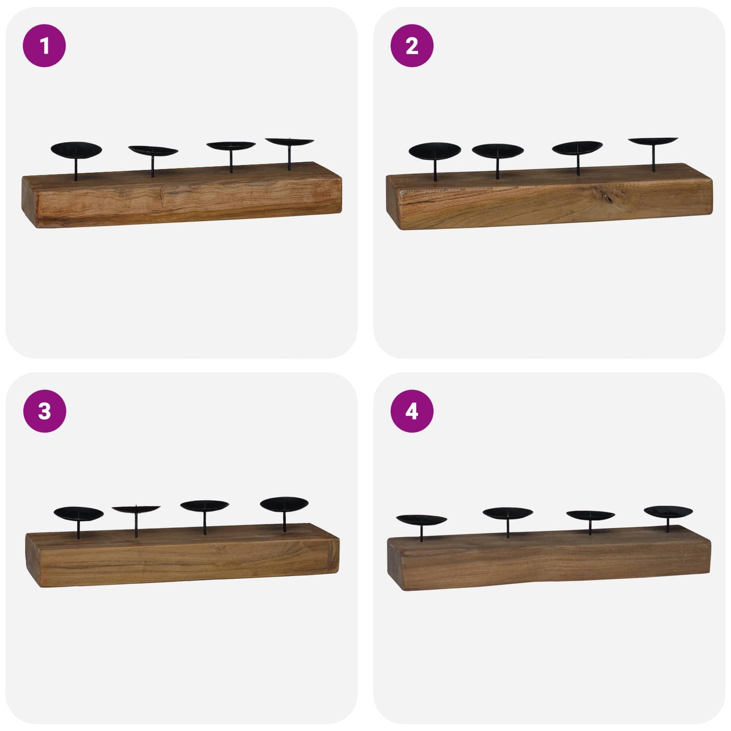 vidaXL Κηροπήγιο Φυσικό 50 x 15 x 10 εκ Μασίφ ξύλο teak