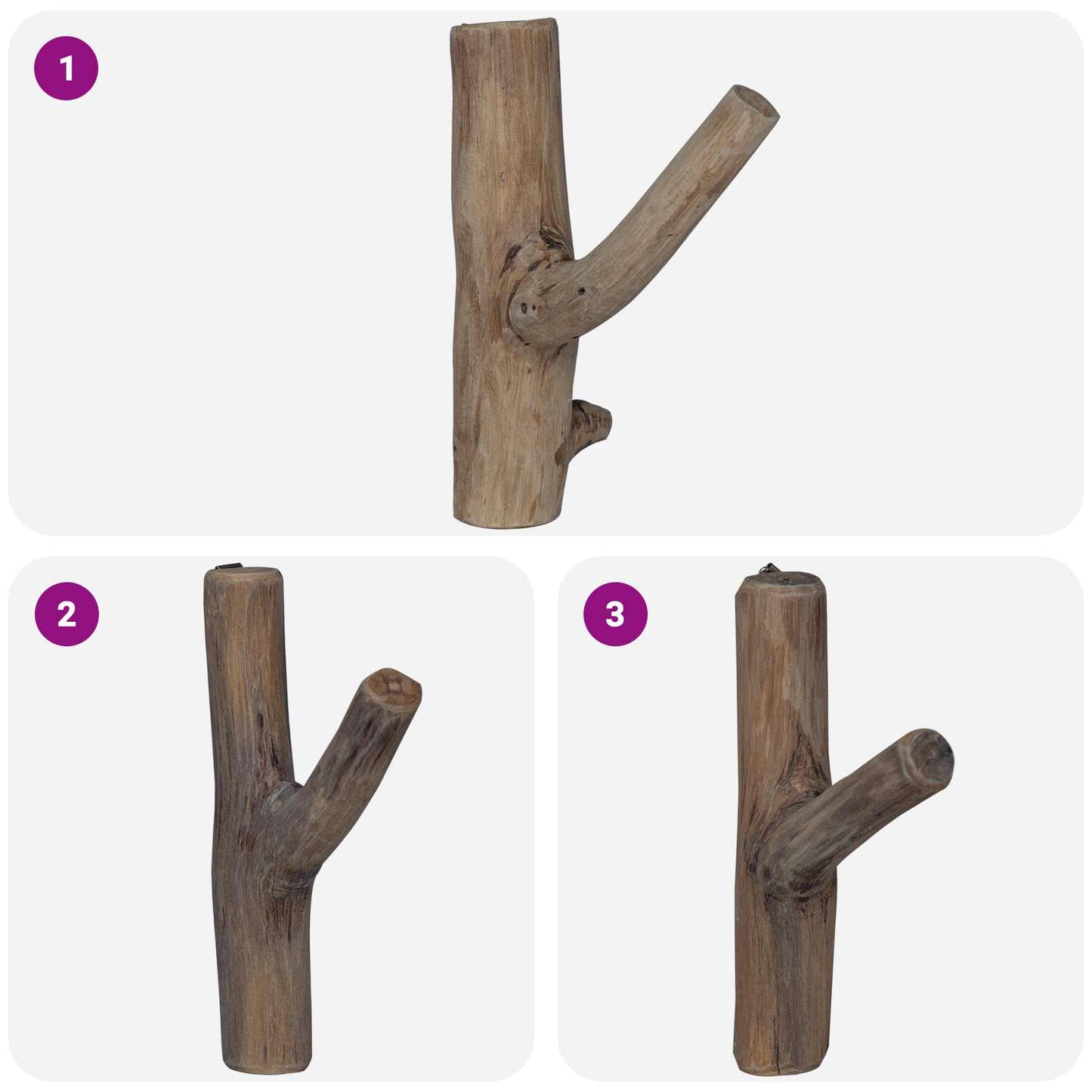 vidaXL Γάντζος Καφέ 4 x 4 x 14 εκ. Στερεό Ανακτηθέν Ξύλο