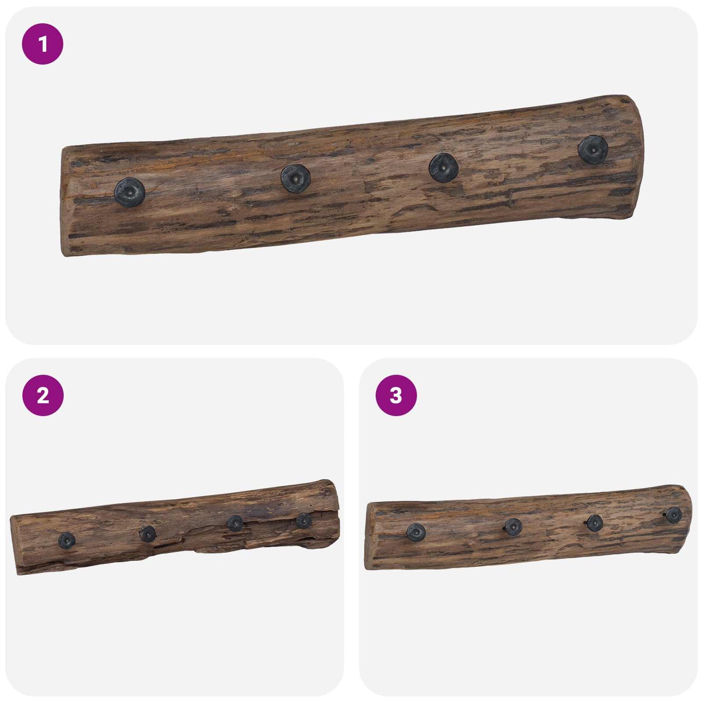 vidaXL Κρεμάστρα Καφέ 50 x 8 x 12 εκ Στερεό Ανακτηθέν Ξύλο