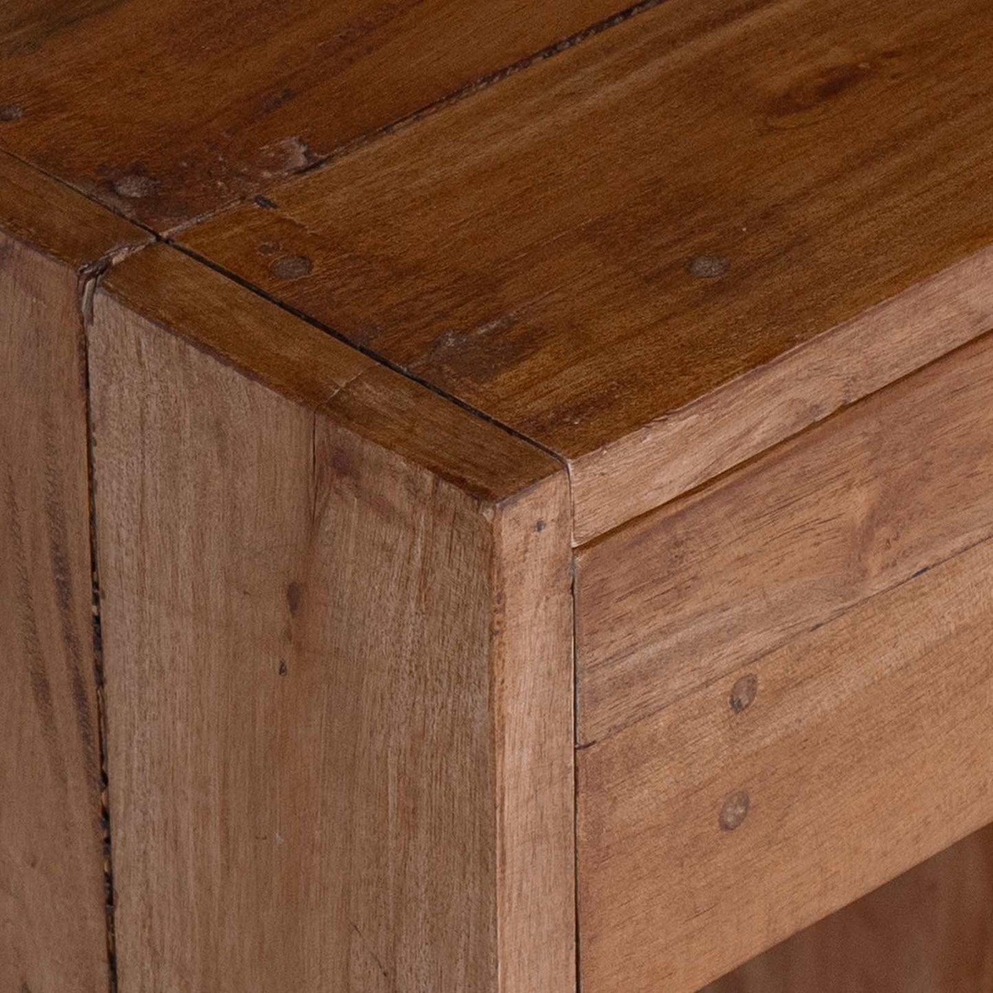 vidaXL Κομοδίνο με συρτάρι Καφέ 63 x 30 x 79 εκ Στερεό ξύλο Μαόνι