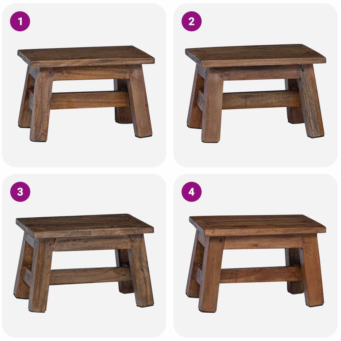 vidaXL Σκαμνί Φυσικό 30 x 20 x 20 εκ Ξύλο Μαόνι