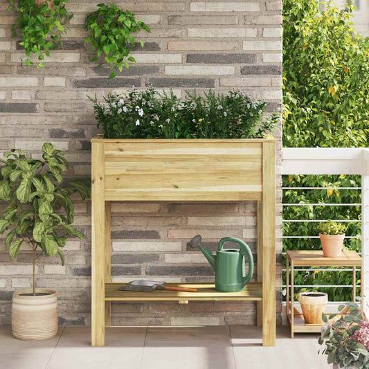vidaXL Υψηλός Γλάστρα με ράφι Καφέ 85,5 x 46,5 x 96 εκ.
