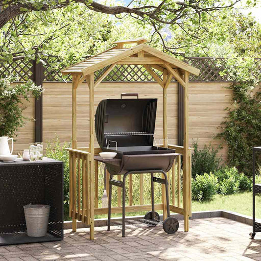 vidaXL Στέγαστρο μπάρμπεκιου Καφέ 133.5 x 63 x 200 εκ.