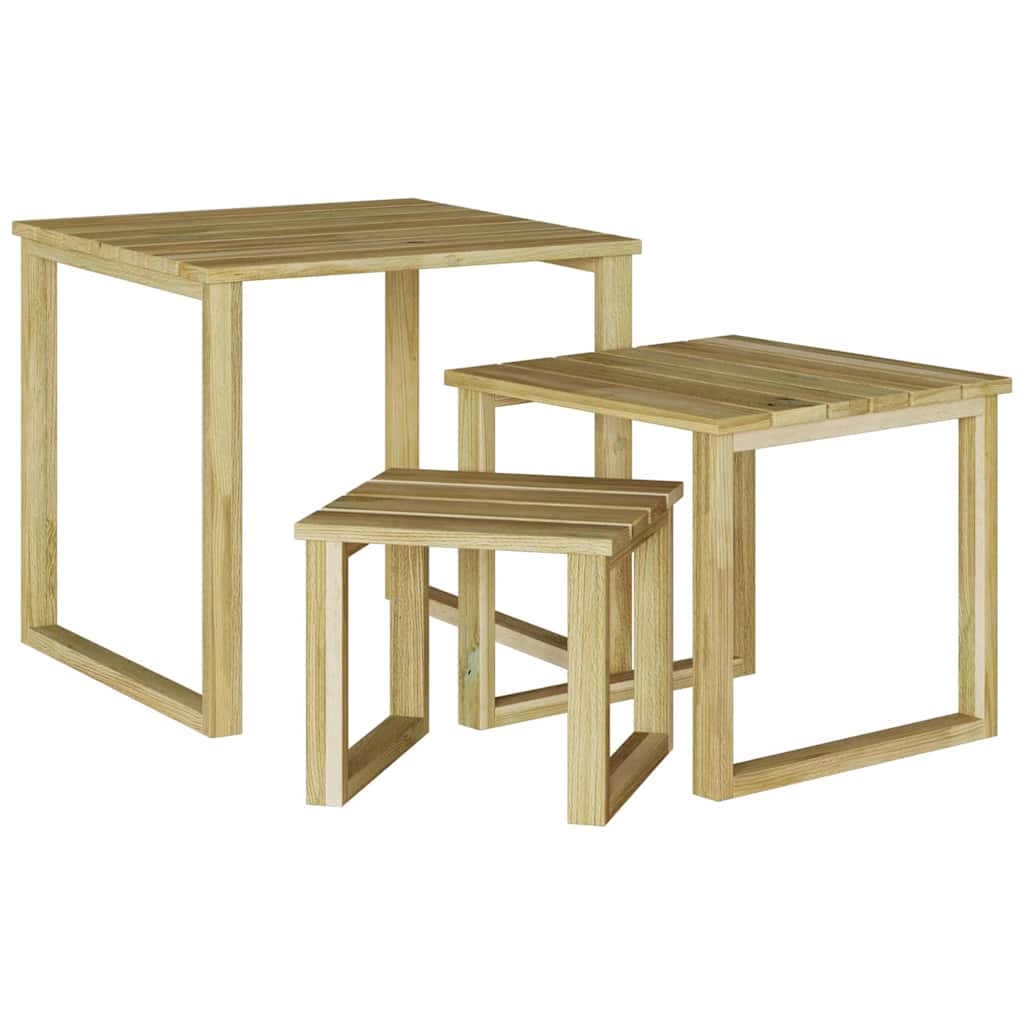 vidaXL Τραπέζι Ξαπλώστρας 3 pcs Καφέ 50.5 x 50 x 46 εκ.