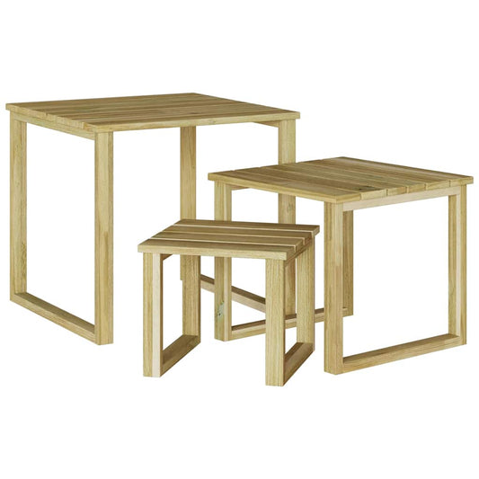 vidaXL Τραπέζι Ξαπλώστρας 3 pcs Καφέ 50.5 x 50 x 46 εκ.