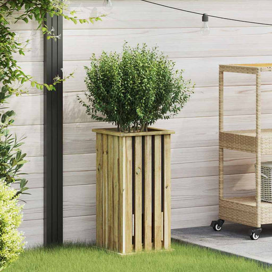 vidaXL Κουτιά γλάστρων Καφέ 33 x 33 x 65 εκ Εμποτισμένο Ξύλο Πεύκου