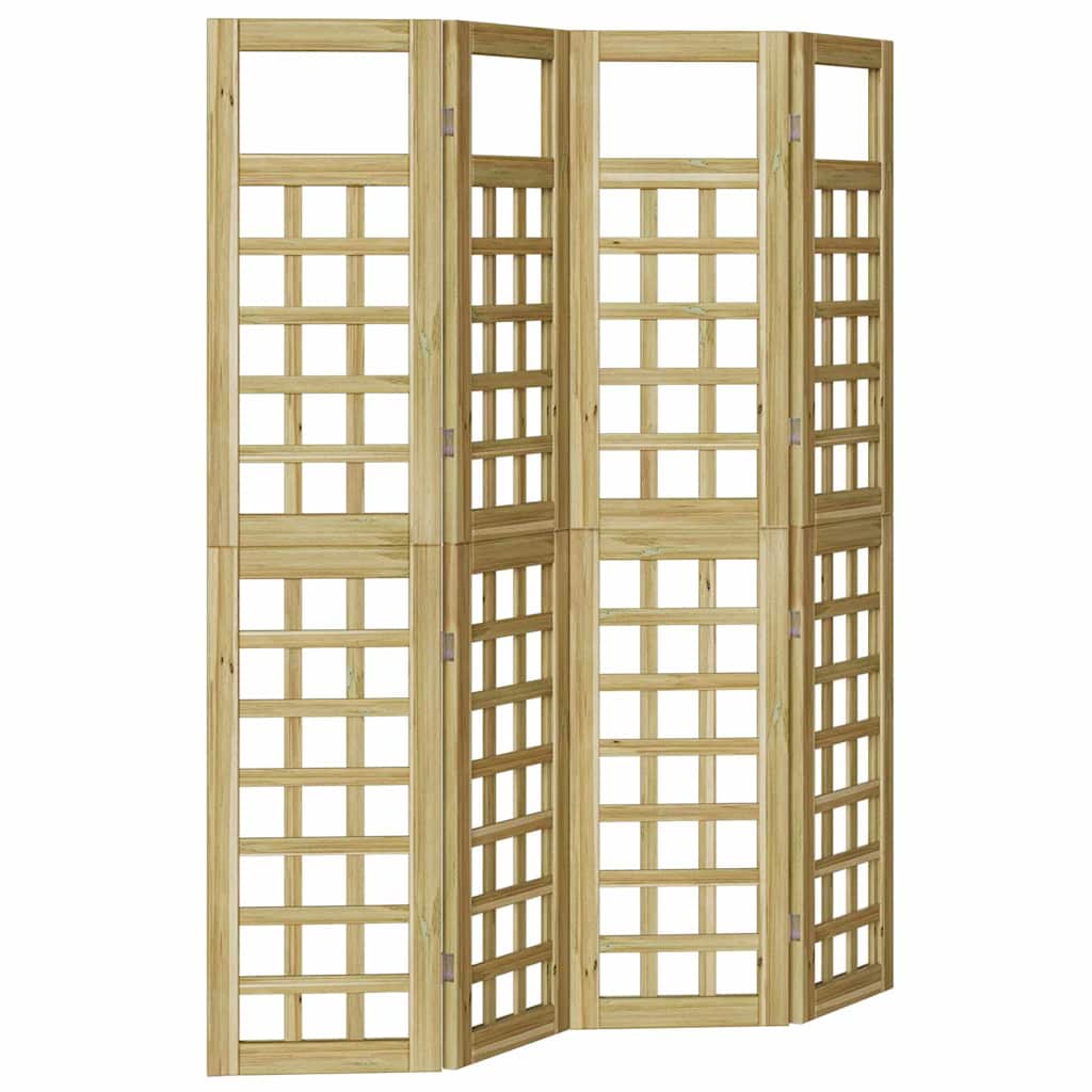 vidaXL Εξωτερική Ιδιωτική Οθόνη – 4 Πάνελ, Ξύλο Πεύκου