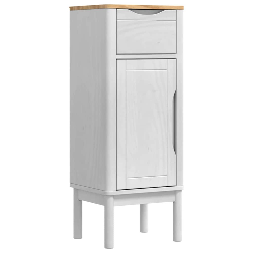 vidaXL Σετ Επίπλων Μπάνιου με συρτάρι 2 pcs Λευκό Στερεό ξύλο πεύκου