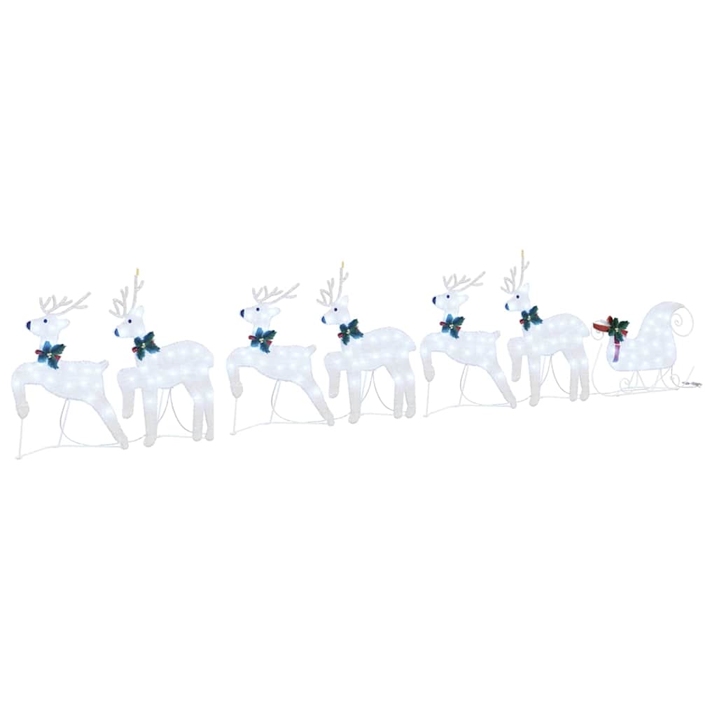 vidaXL LED Ρούντερ 7 pcs Ασημί ύφασμα