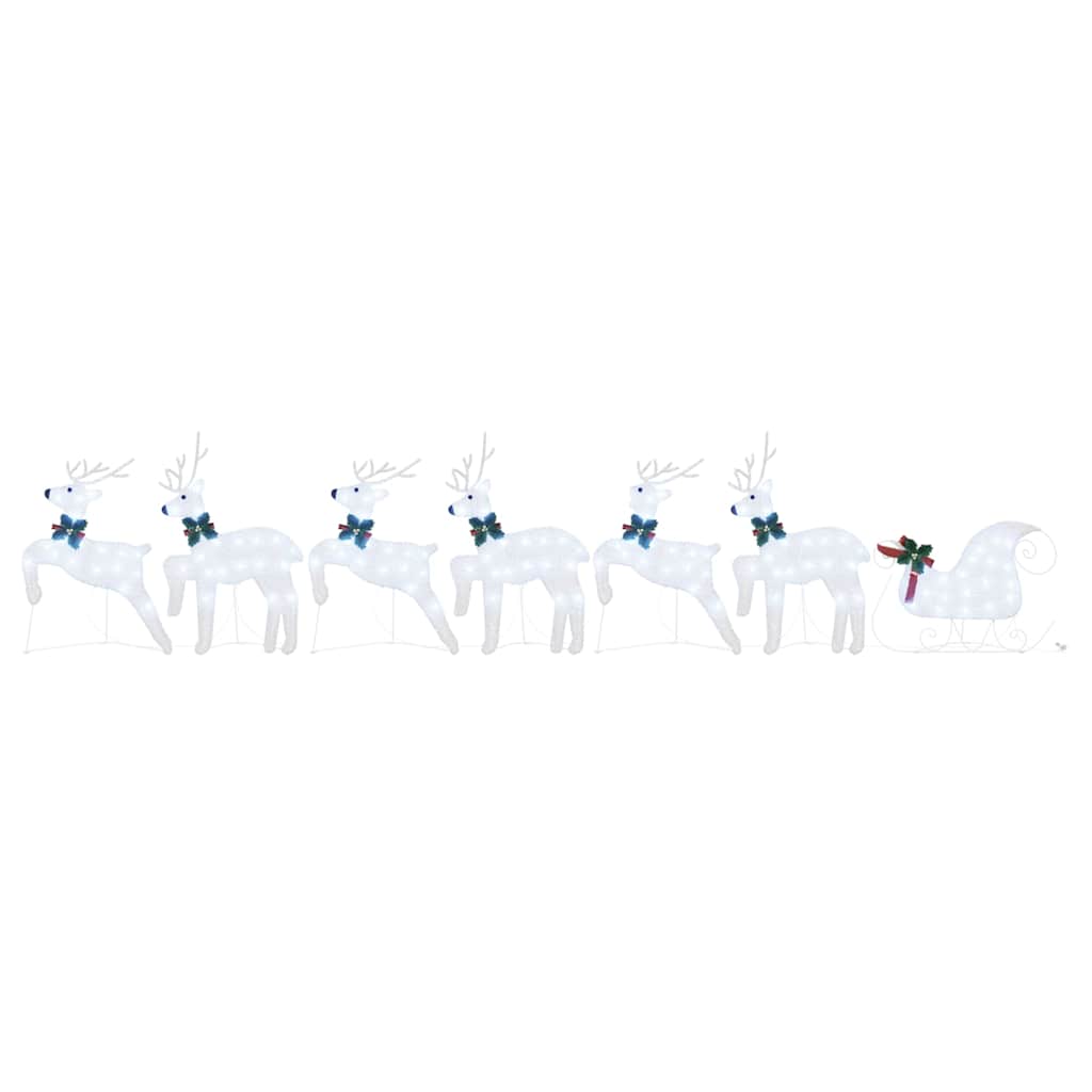 vidaXL LED Ρούντερ 7 pcs Ασημί ύφασμα