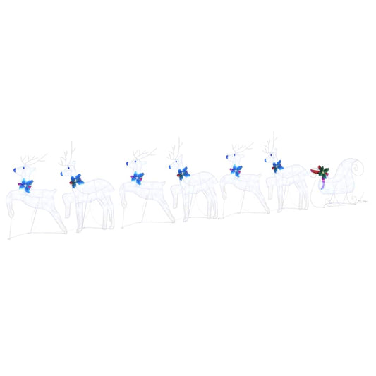 vidaXL LED Ρούντερ 7 pcs Λευκό ύφασμα