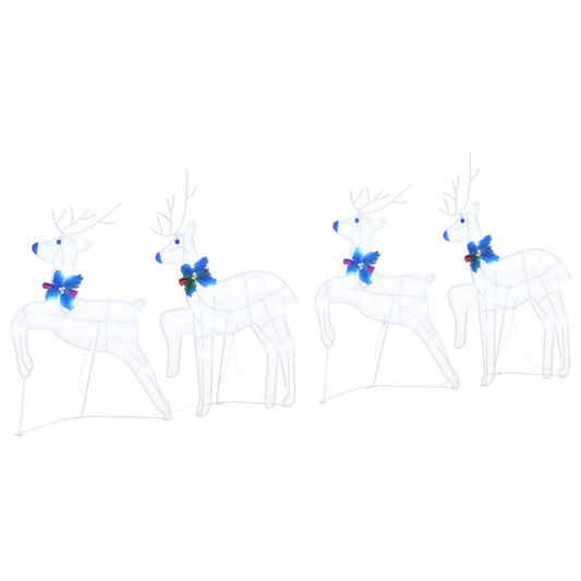 vidaXL LED Ρούντερ 4 pcs Λευκό ύφασμα