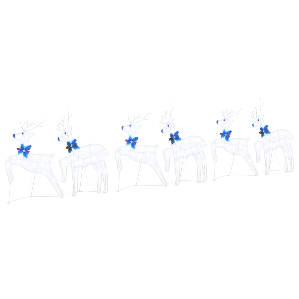 vidaXL LED Ρούντερ 6 pcs Λευκό ύφασμα