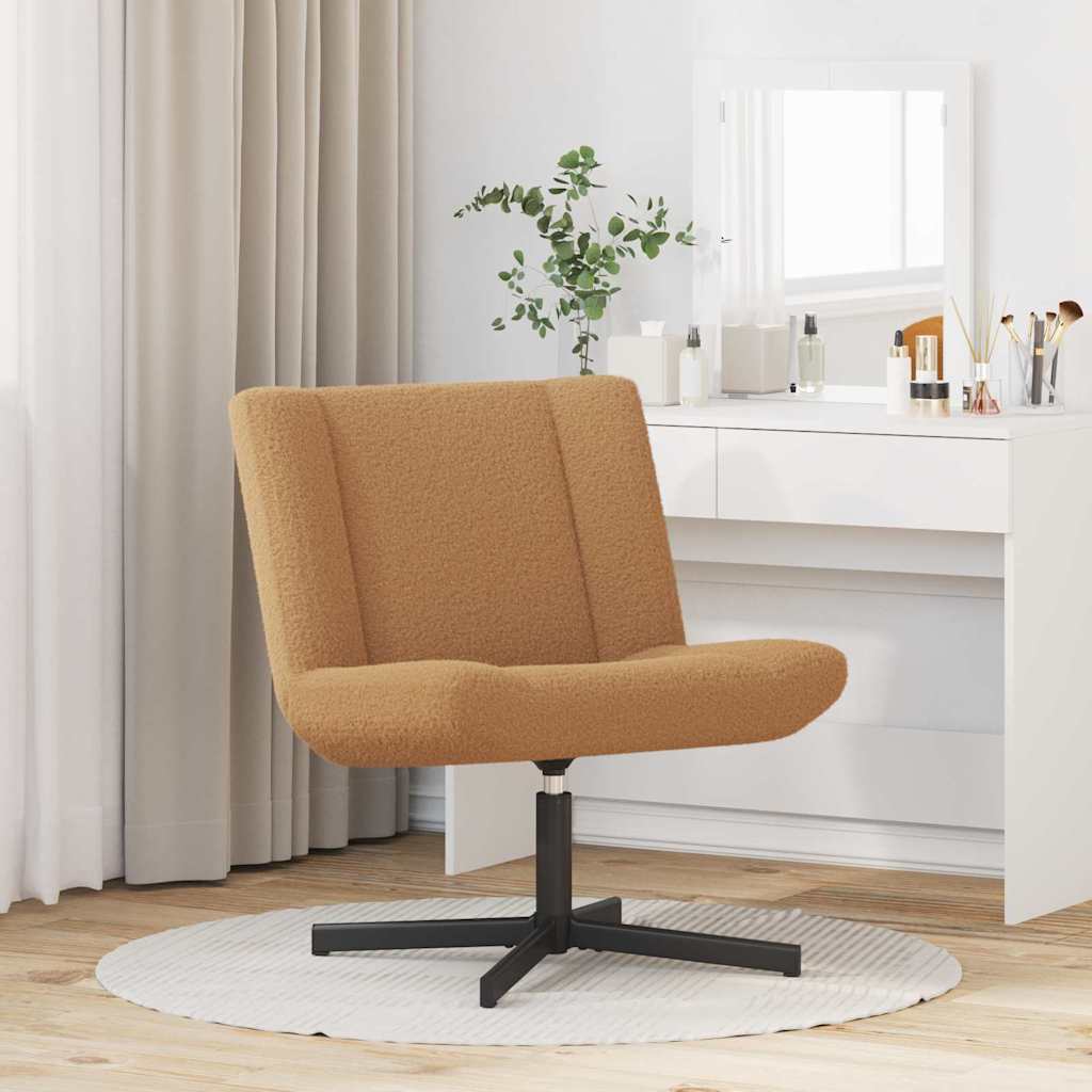 vidaXL Περιστρεφόμενη καρέκλα Μπεζ 63 x 75 x 76 εκ Δέρμα Πρόβατου