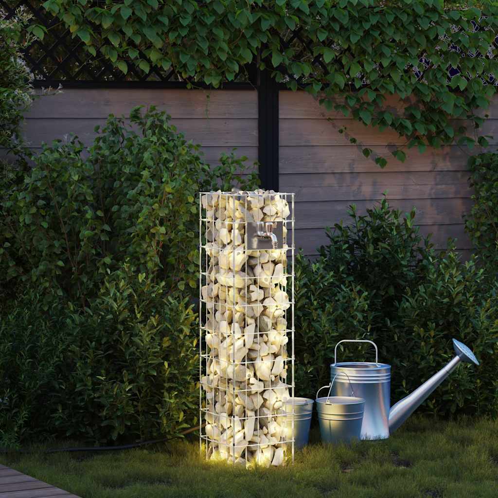 vidaXL Βρύση Γκαμπιόν Ασημί 25 x 25 x 100 cm Ανοξείδωτο ατσάλι