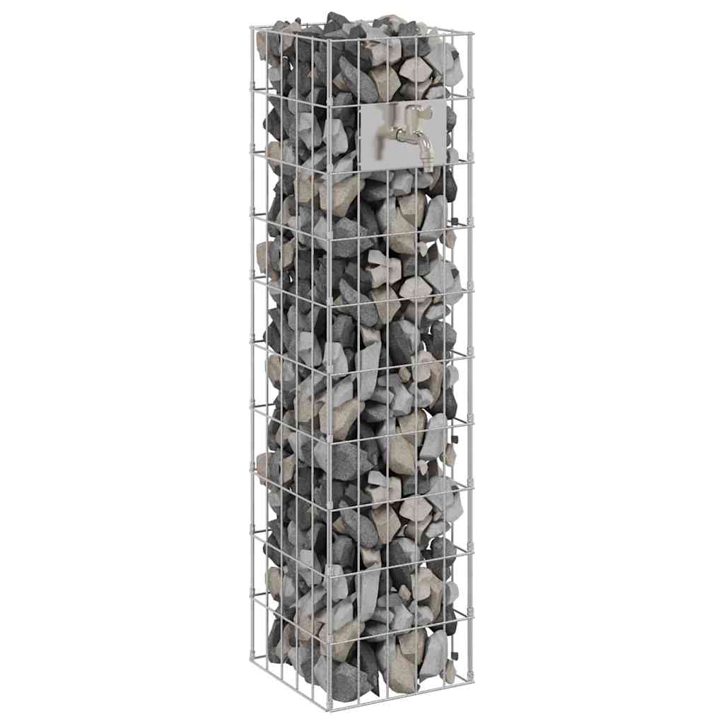 vidaXL Βρύση Γκαμπιόν Ασημί 25 x 25 x 100 cm Ανοξείδωτο ατσάλι