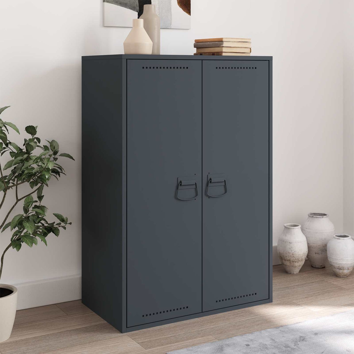 vidaXL Χερούλια Ντουλαπιών 12 τμχ. Ανθρακί 85 x 45 χιλ Μέταλλο