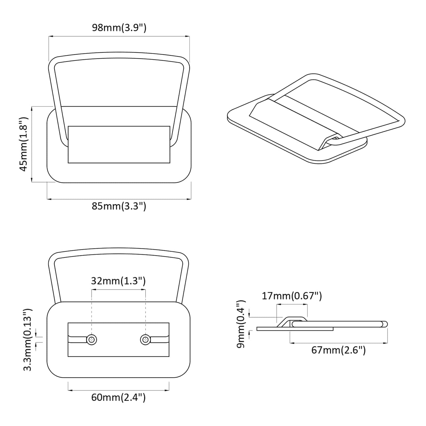 vidaXL Χερούλια Ντουλαπιών 12 τμχ. Ανθρακί 85 x 45 χιλ Μέταλλο
