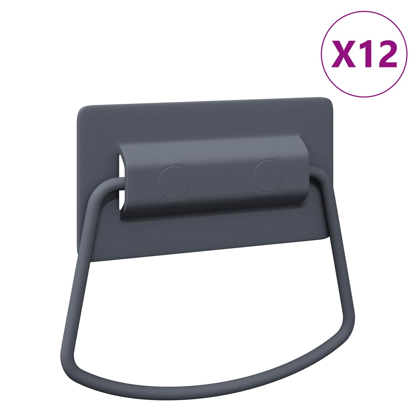 vidaXL Χερούλια Ντουλαπιών 12 τμχ. Ανθρακί 85 x 45 χιλ Μέταλλο