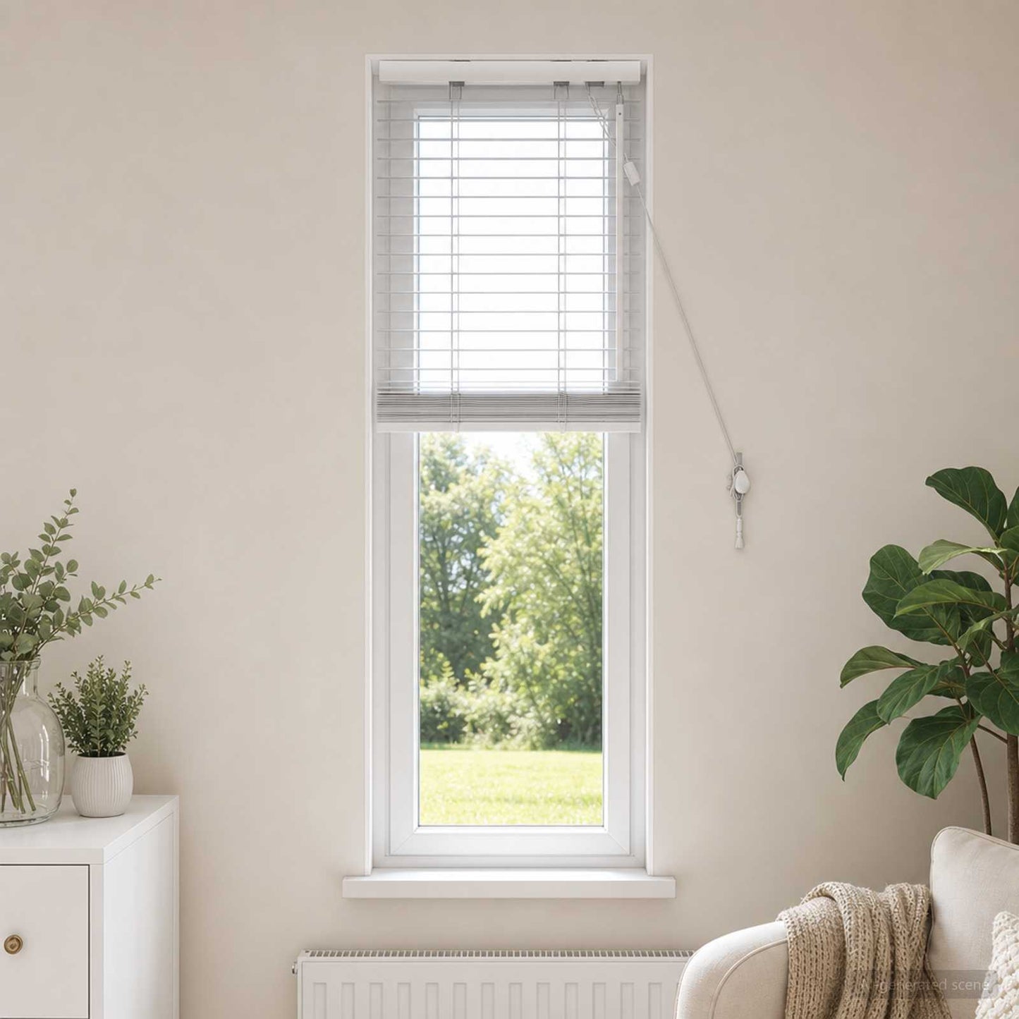 vidaXL Βενετσιάνικη Σκίαση Λευκό 45 x 130 εκ 35 mm
