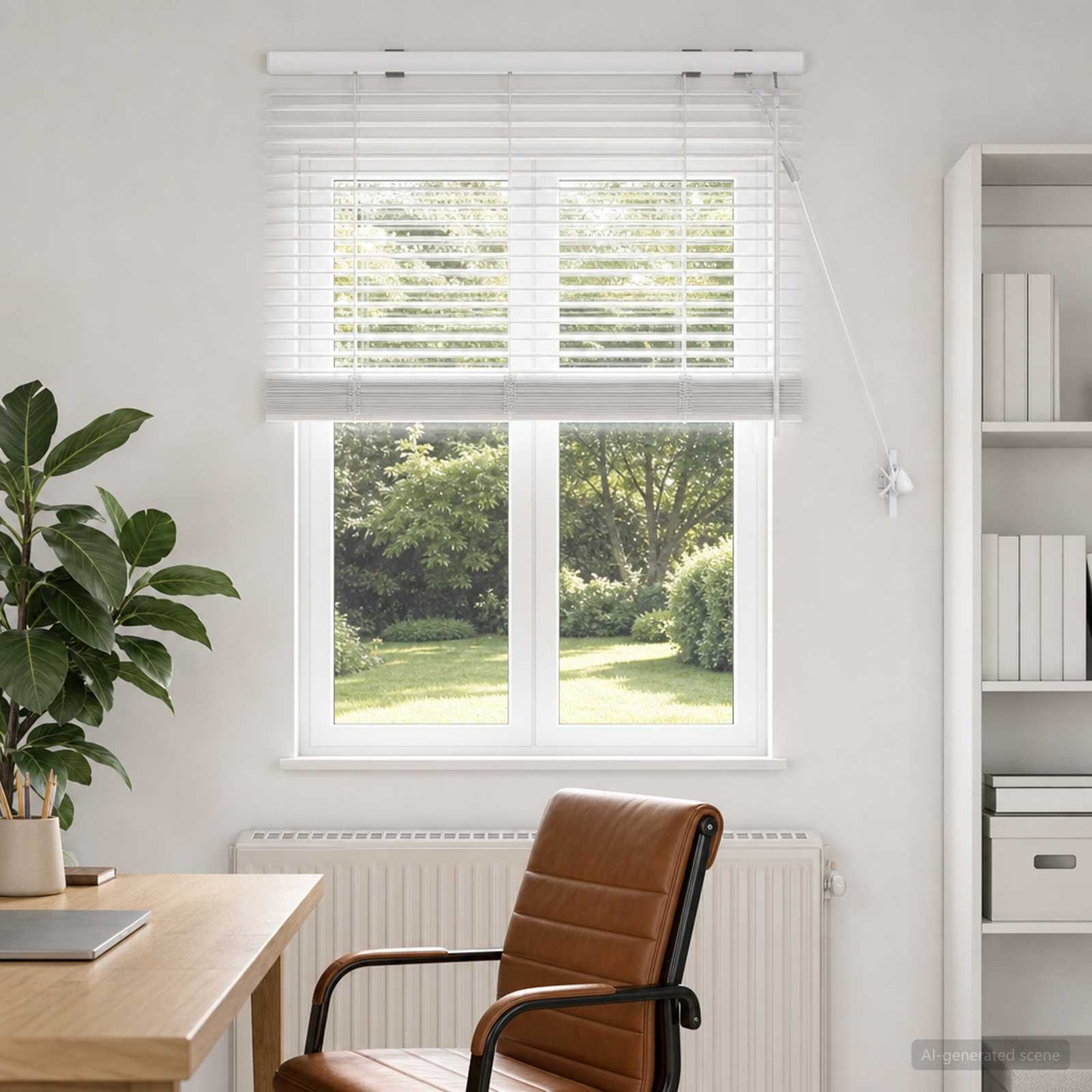 vidaXL Βενετσιάνικη Σκίαση Λευκό 85 x 130 εκ 35 mm
