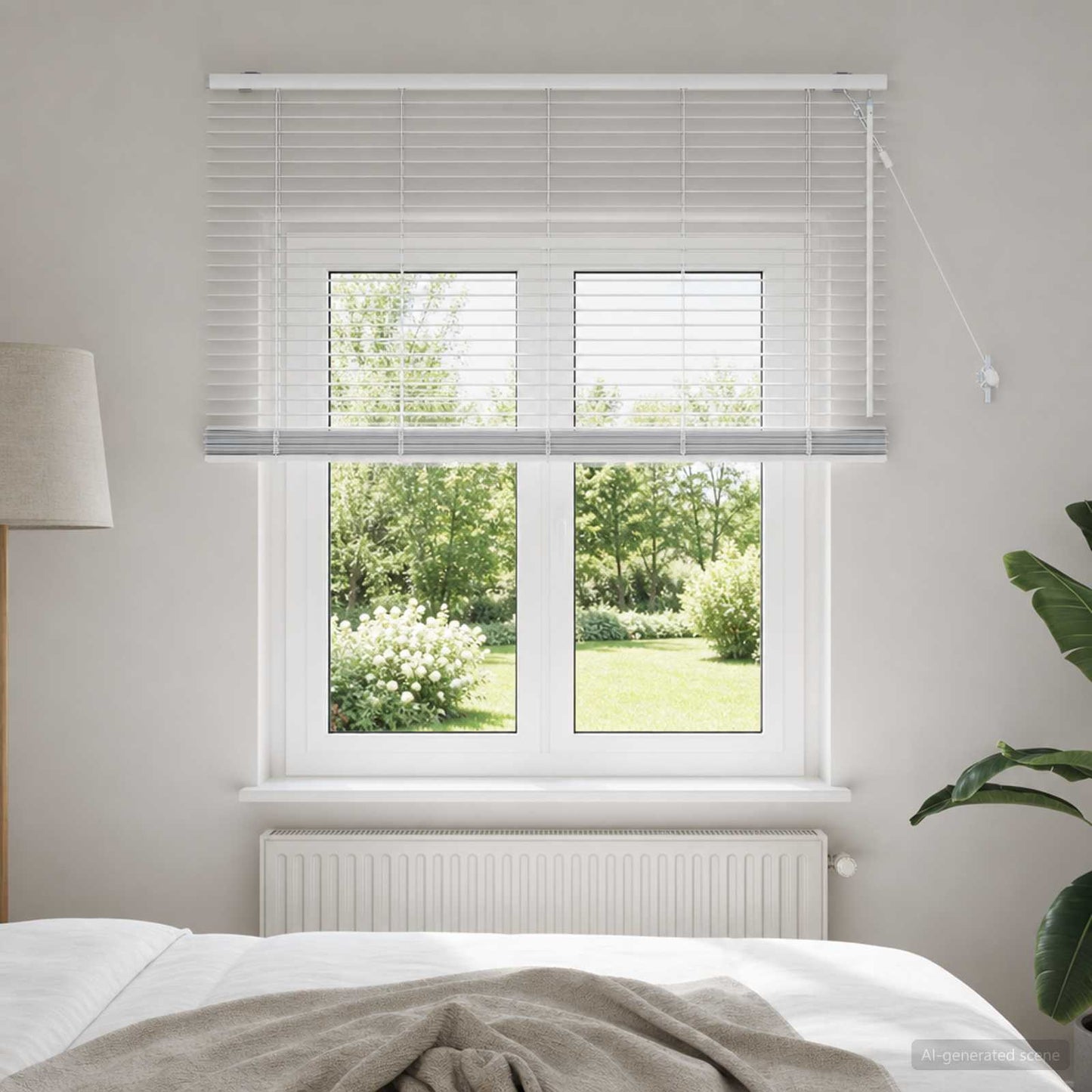 vidaXL Βενετσιάνικη Σκίαση Λευκό 140 x 130 εκ 35 mm