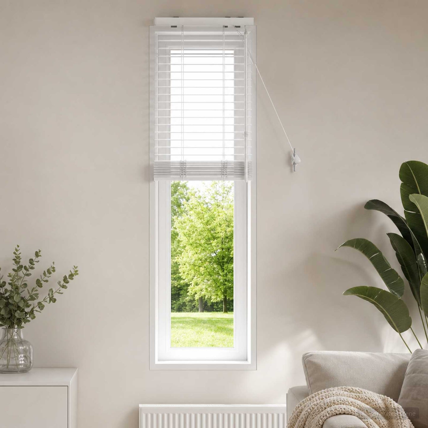 vidaXL Βενετσιάνικη Σκίαση Λευκό 45 x 160 εκ. 35 mm