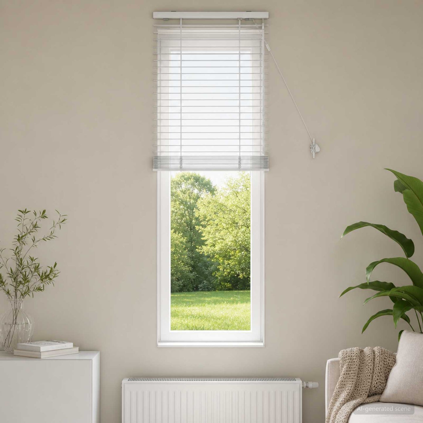 vidaXL Βενετσιάνικη Σκίαση Λευκό 65 x 160 εκ. 35 mm