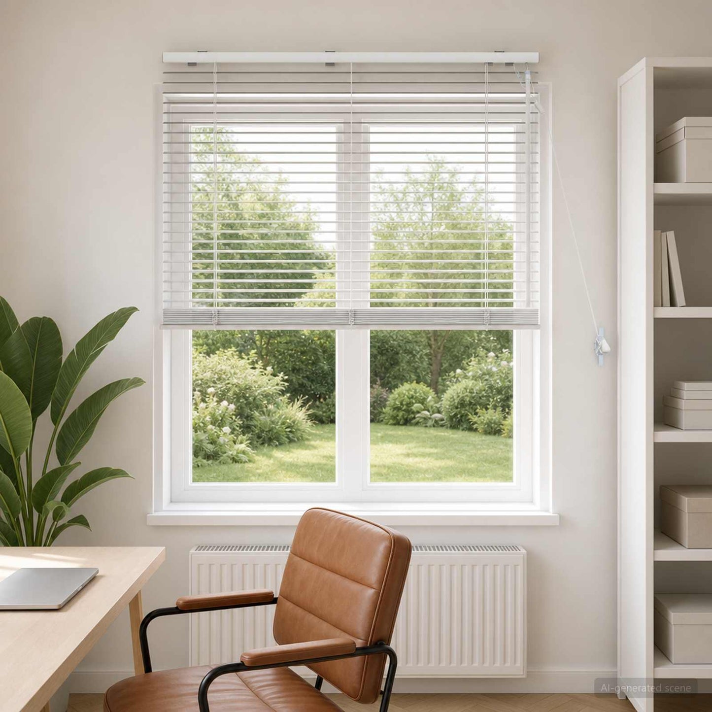 vidaXL Βενετσιάνικη Σκίαση Λευκό 105 x 160 εκ 35 mm