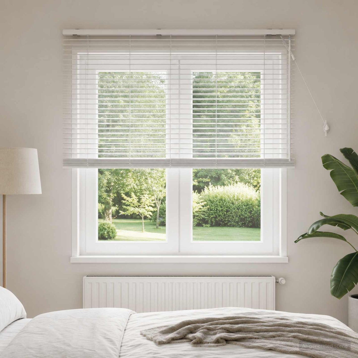 vidaXL Βενετσιάνικη Σκίαση Λευκό 135 x 160 εκ. 35 mm