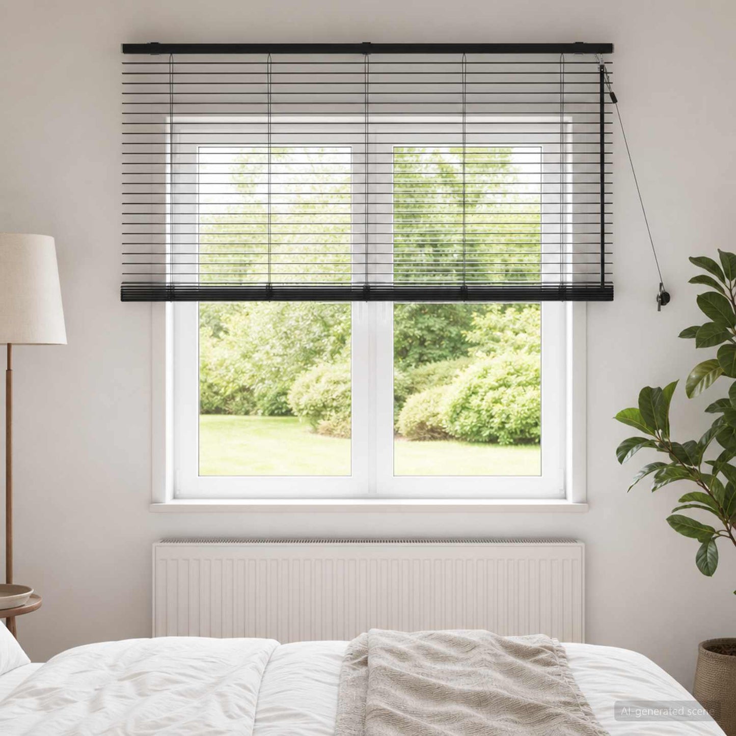 vidaXL Βενετσιάνικη Σκίαση Μαύρο 135 x 130 εκ 35 mm
